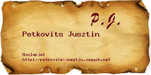 Petkovits Jusztin névjegykártya